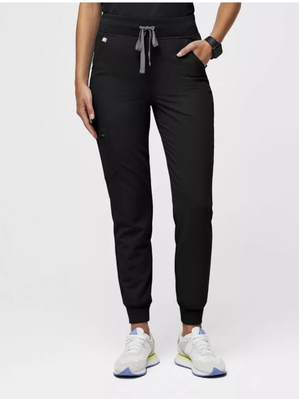 Figs Zamora High Waisted Jogger Scrub Pants - Black